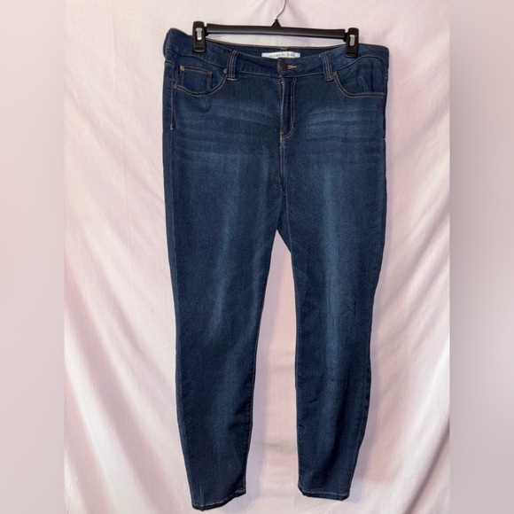 Celebrity Pink Blue Skinny Jeans with Stretchy Fit - Picture 1 of 10